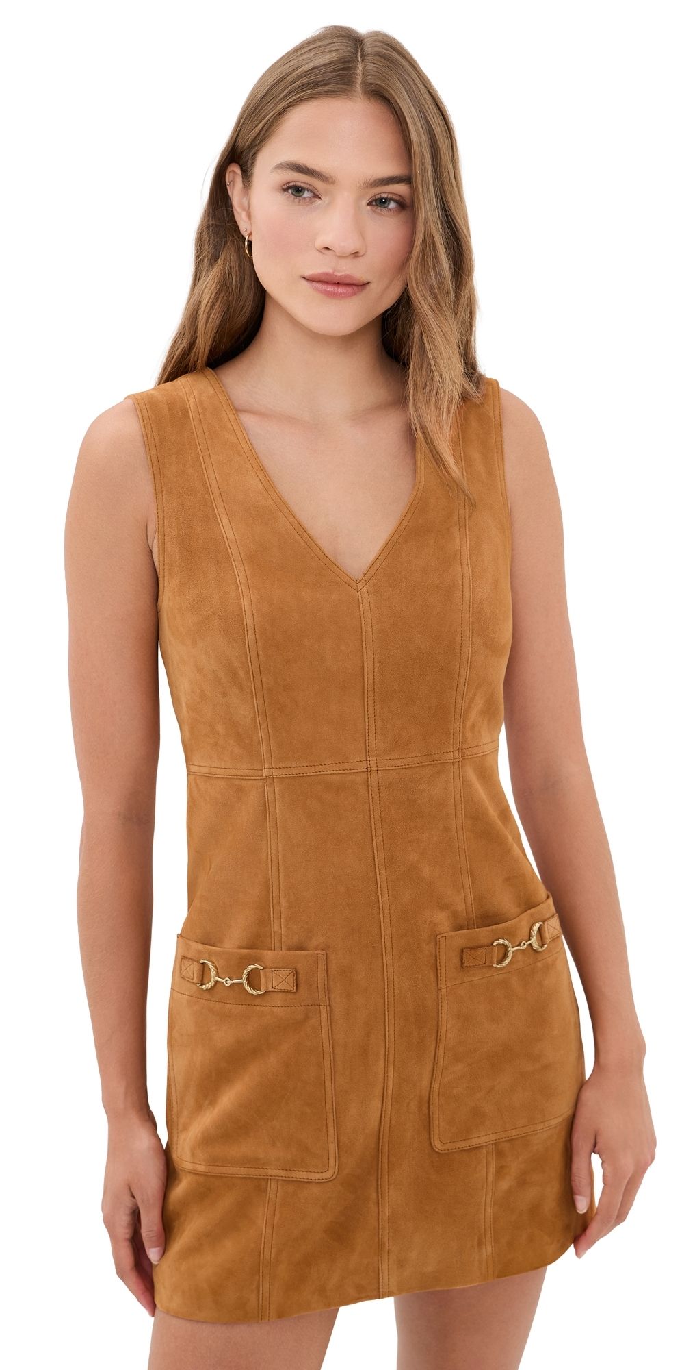 Ulla Johnson Sloane Suede Mini Dress Cognac 10
