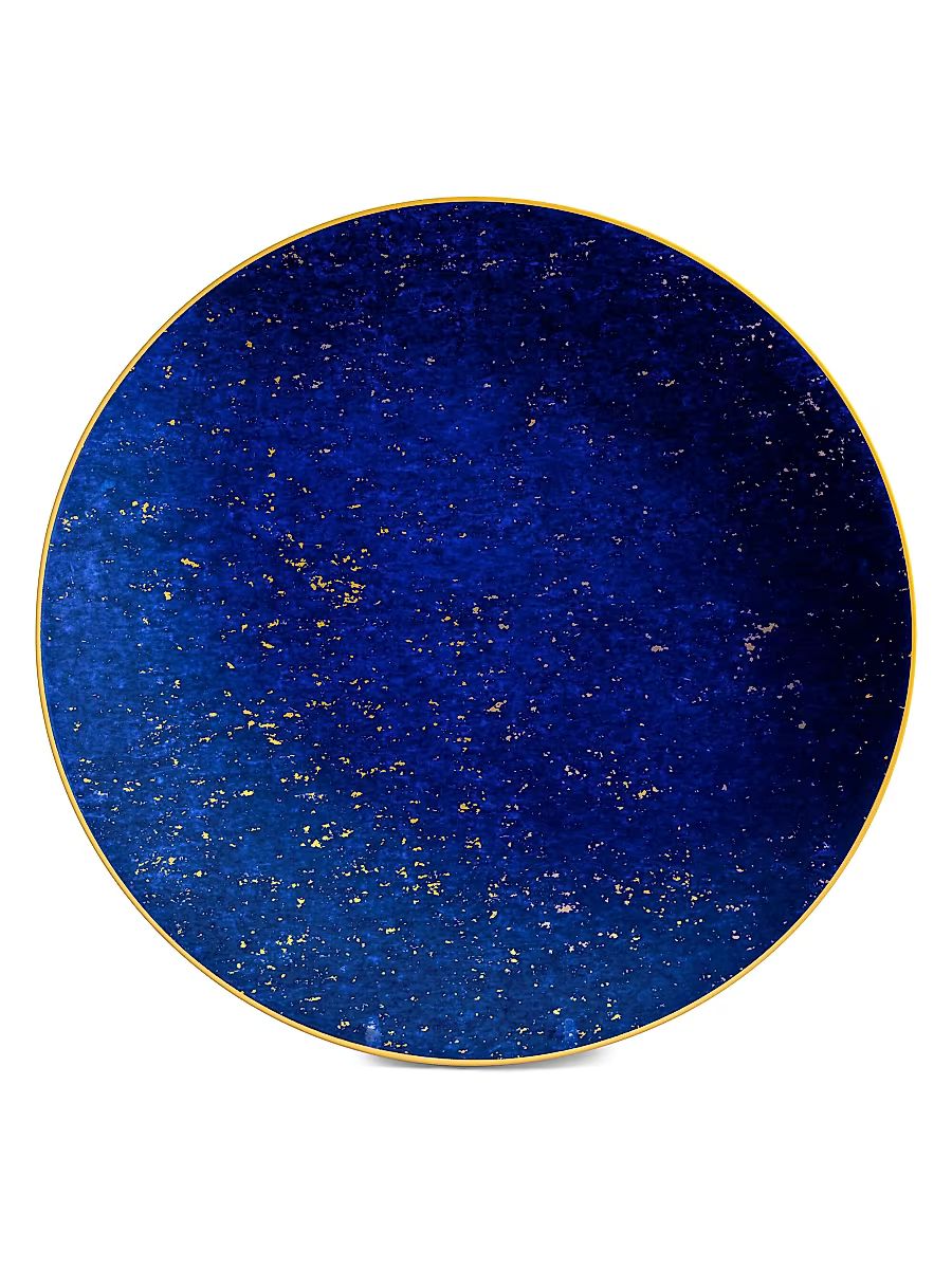 Lapis 24K Gold & Porcelain Charger & Cake Plate