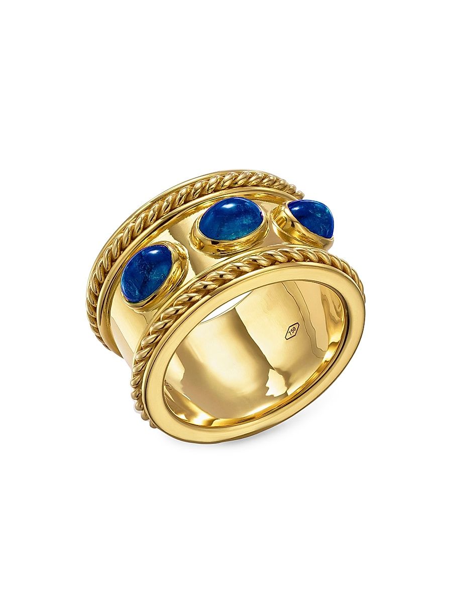 Women's Florence86 18K Yellow Gold & Blue Sapphire Braided Band Ring - Yellow Gold - Size 6.5