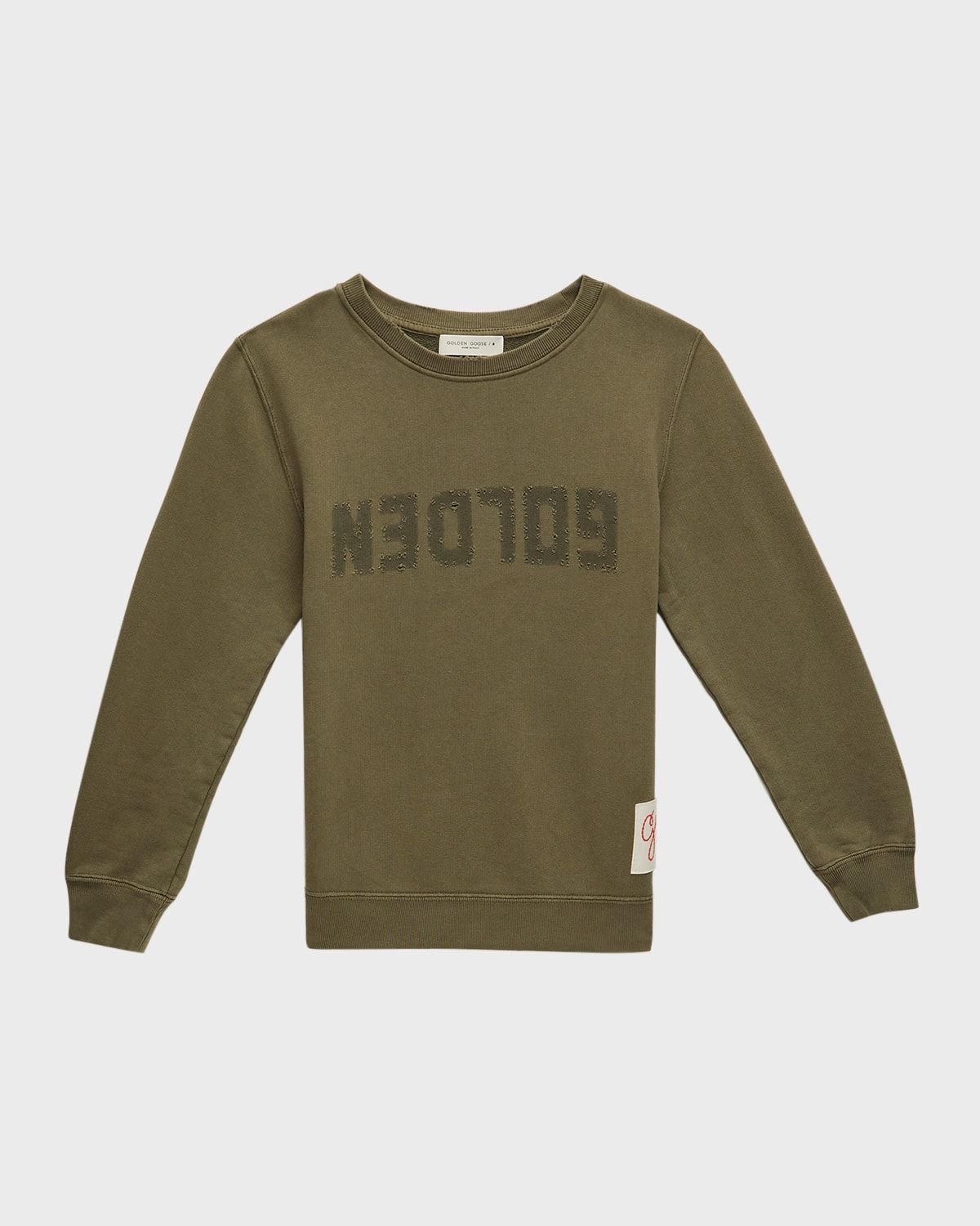 Boy & apos;s Distressed Logo-Print Sweatshirt, Size 4-10