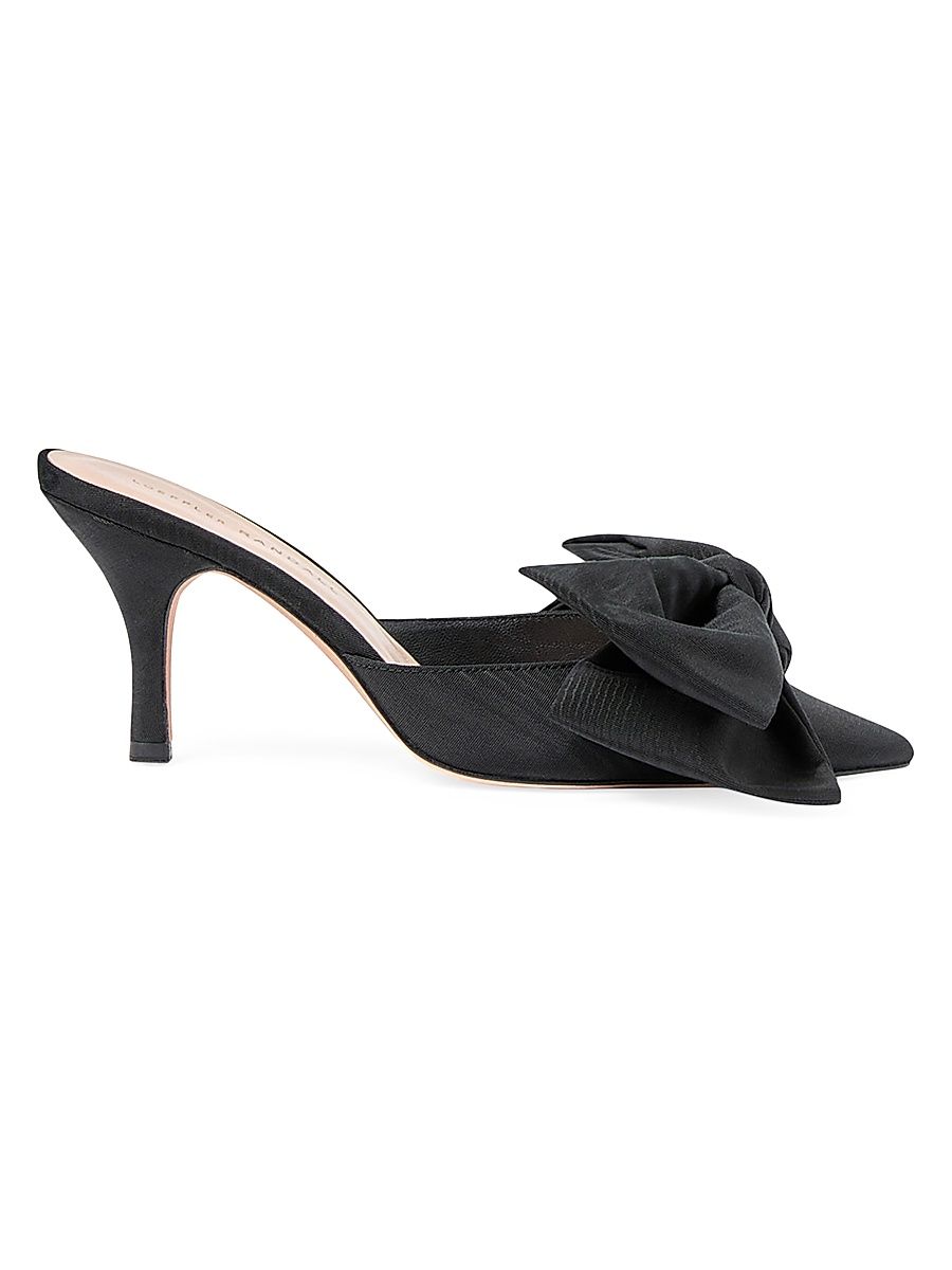 Women's Margot 80MM Moiré Bow Mules - Black - Size 5.5