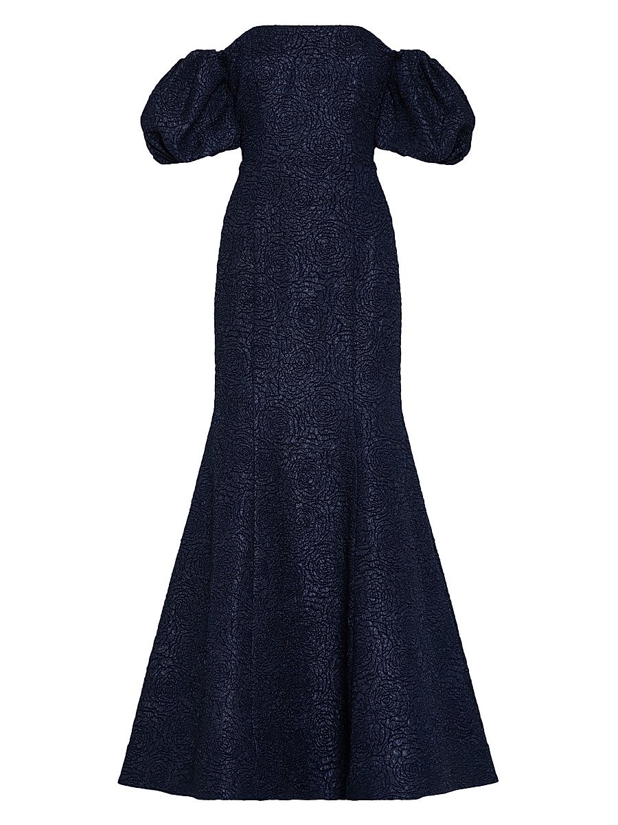 Women's Alexi Off-The-Shoulder Mermaid Gown - Navy - Size 6