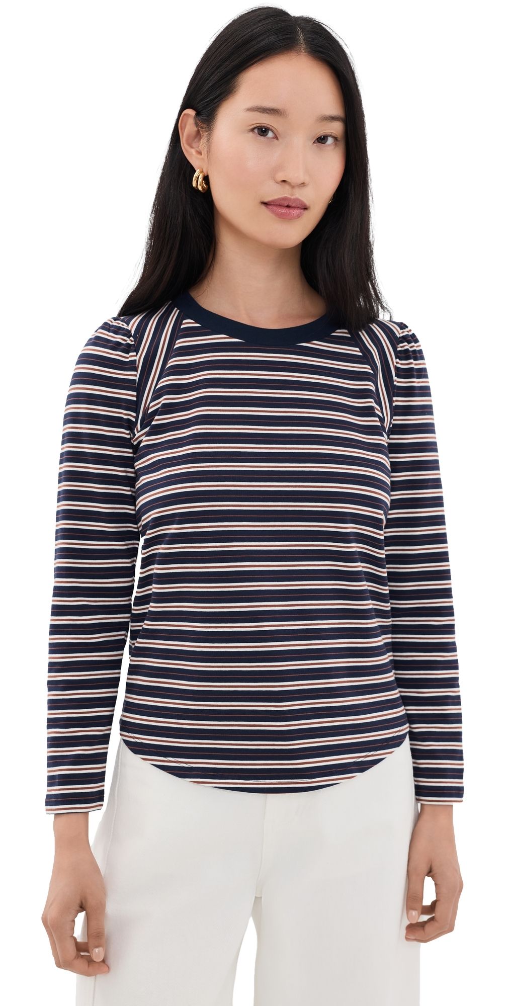 Veronica Beard Jean Mason Baseball Tee heritage navy multi XL