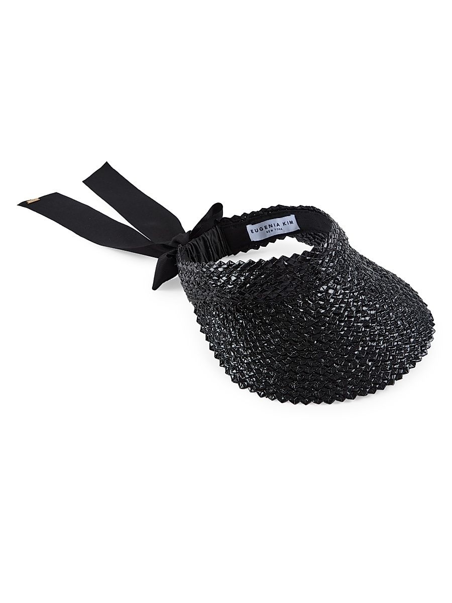 Women's Ricky Bow Straw Visor - Black