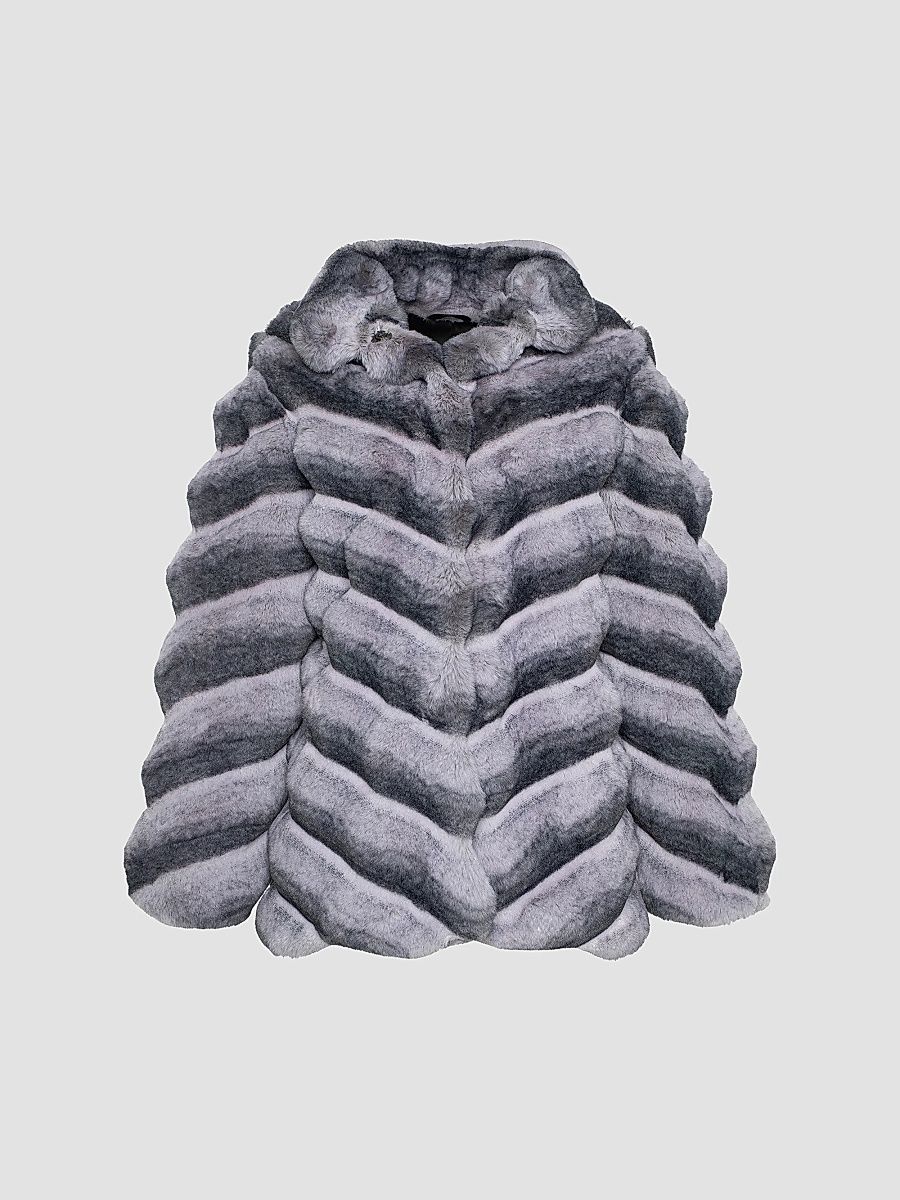 Lyla Grant Women's Faux Fur Chinchilla Jacket - Grey Chinch - Size XL