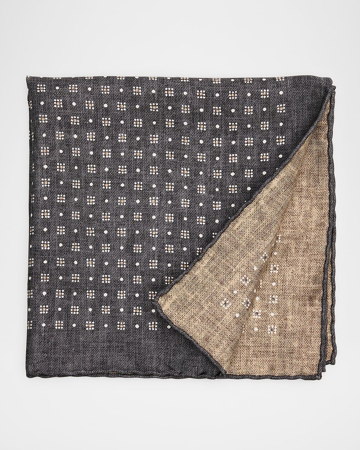 Men & apos;s Double-Face Geometric Silk Pocket Square
