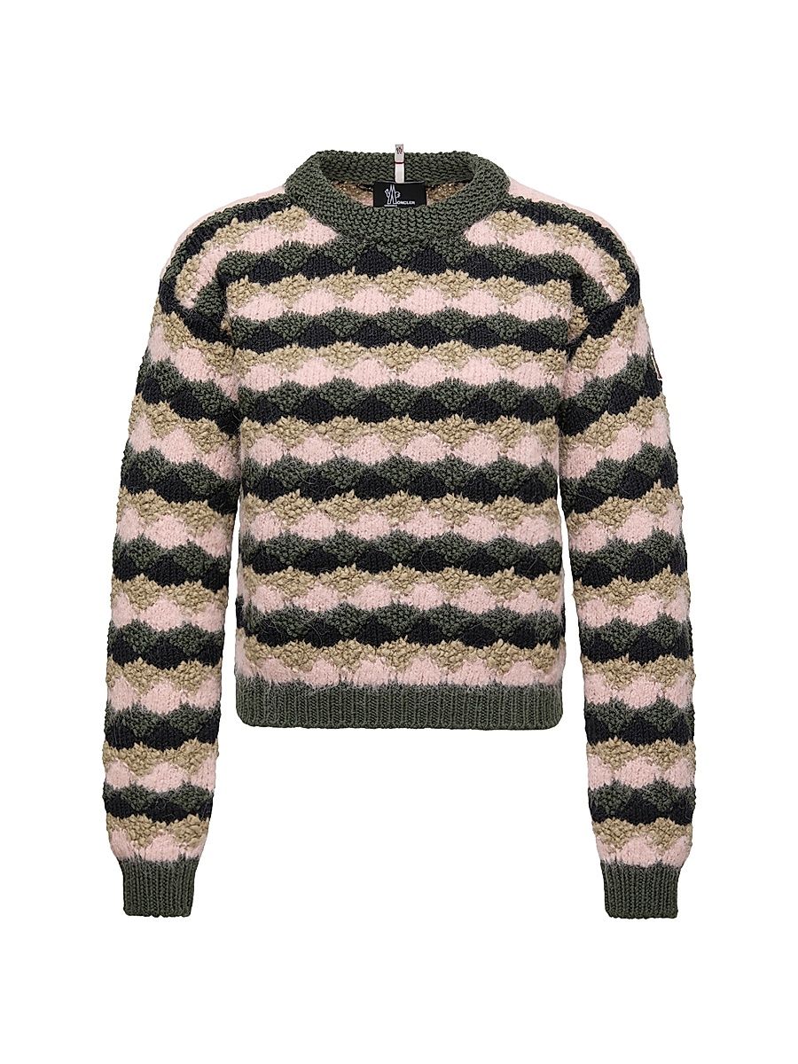Women's Crew Neck Sweater in Wool & Alpaca - Multicolour - Size XL