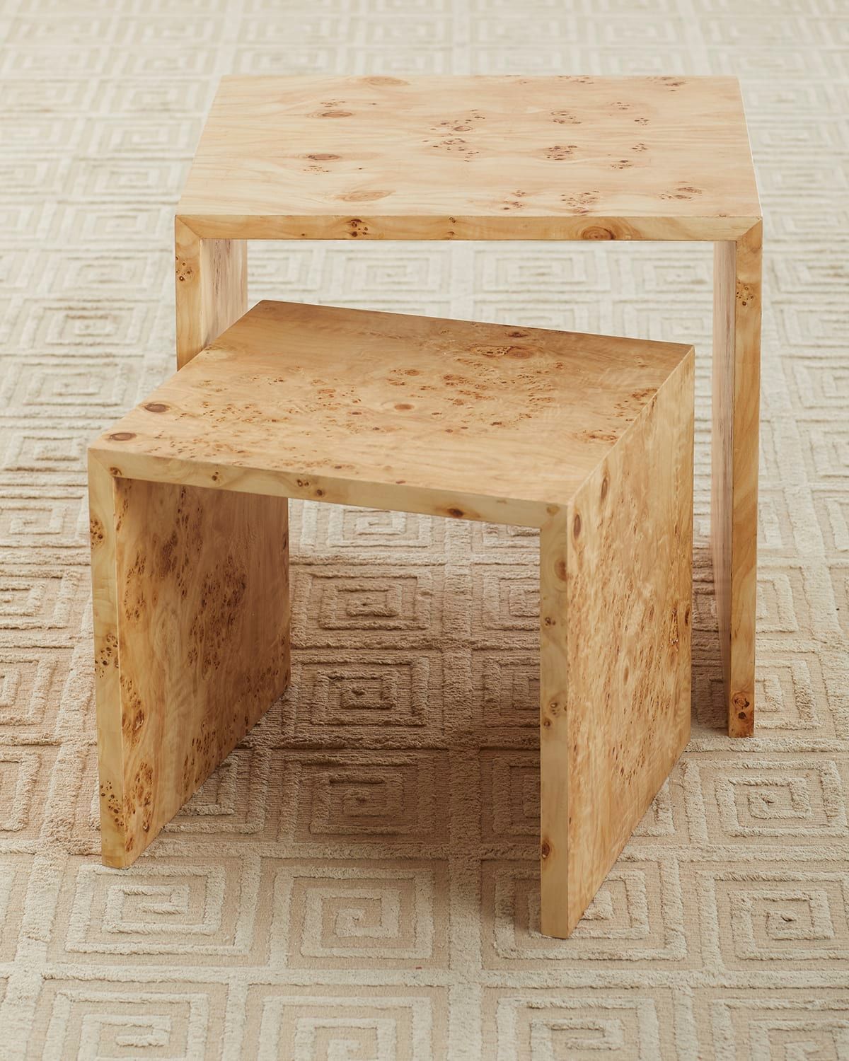 Bedford Burlwood Nesting Tables, Set of 2