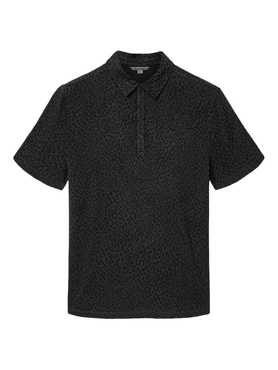 Men's Marcel Distorted Dots Jacquard Polo Shirt - Deep Charcoal - Size XXL