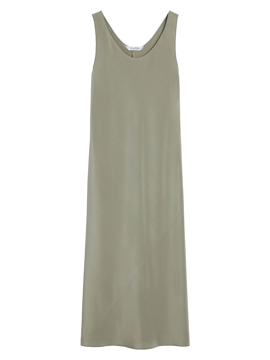 Women's Crepe De Chine Dress - Sage Green - Size 16