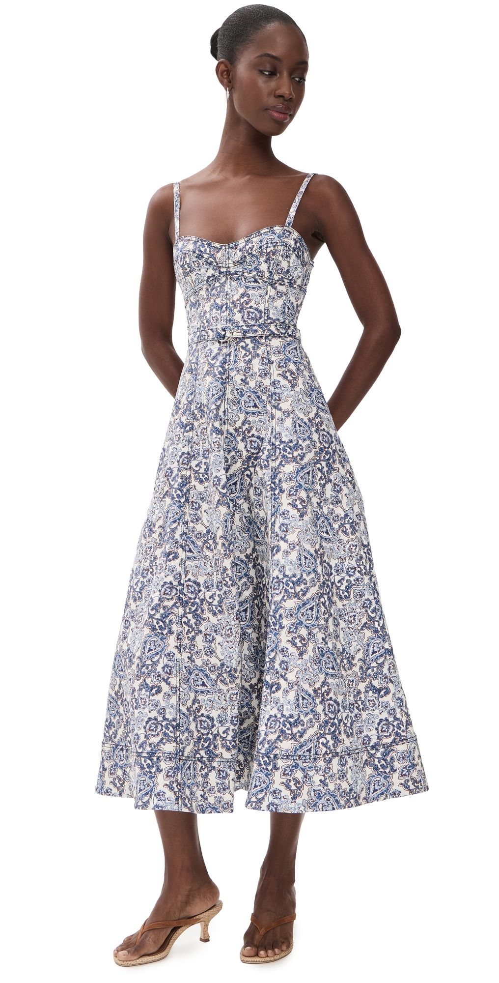 Hill House Home The Fiona Dress Paisley Floral Block/Blue L