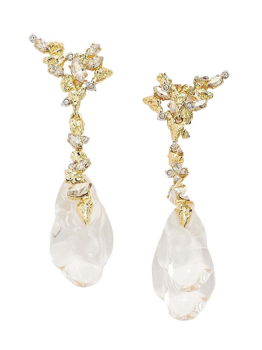 Women's Dream Rain Lucite, Crystal & 14K-Gold-Plated Drop Earrings - Clear