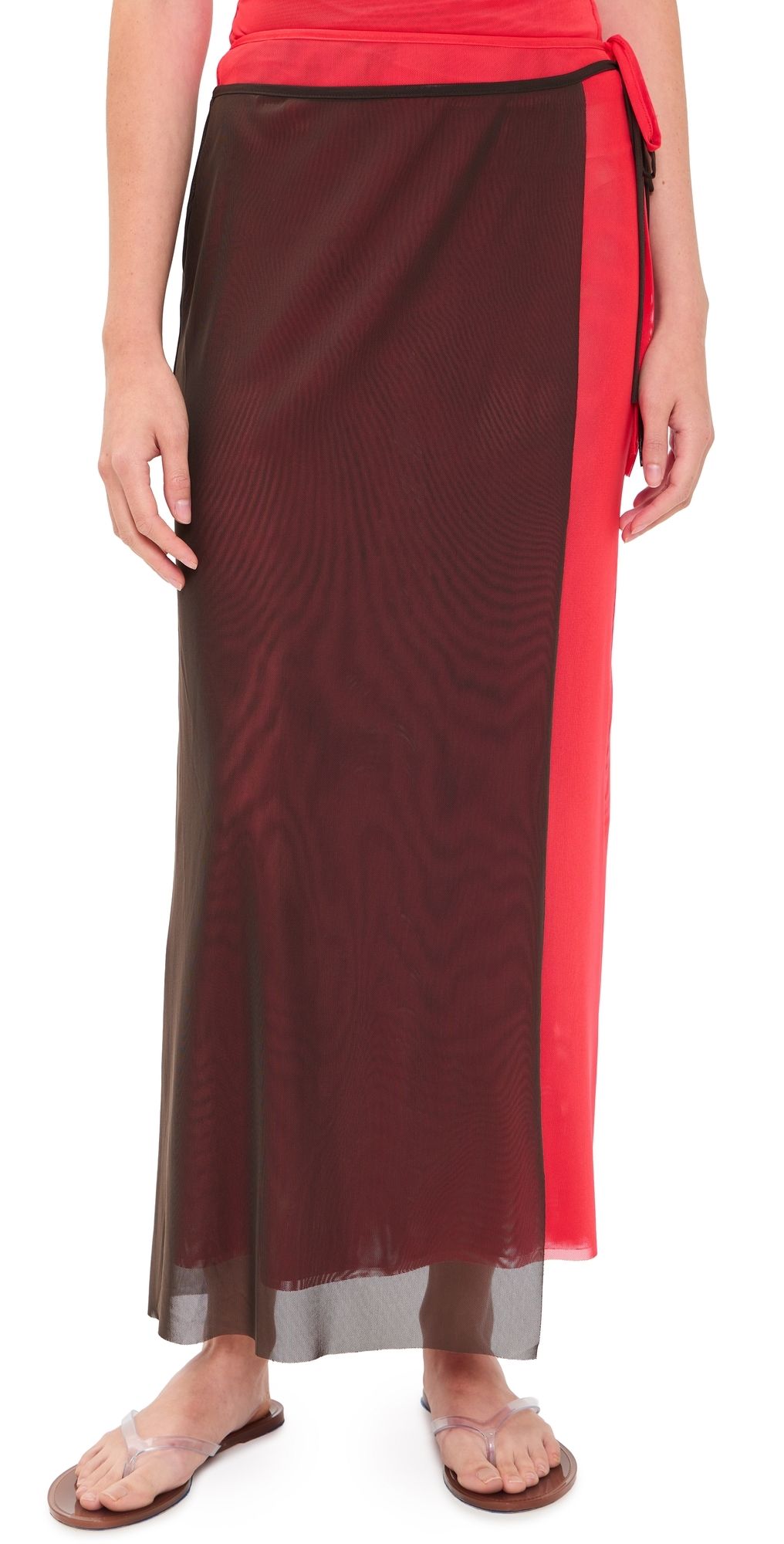 Bec + Bridge Alyna Contrast Skirt Bitter Choc/Flame 10