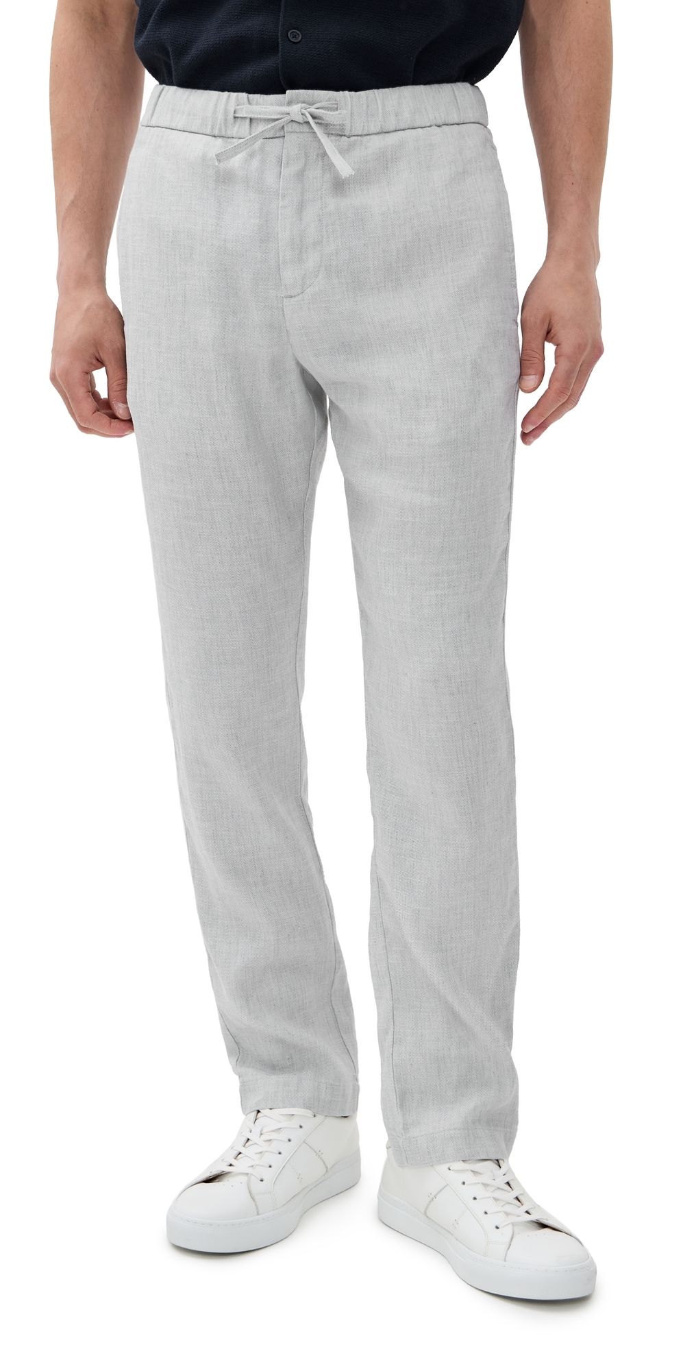 Frescobol Carioca Oscar Linen Chinos Light Melange Grey 28