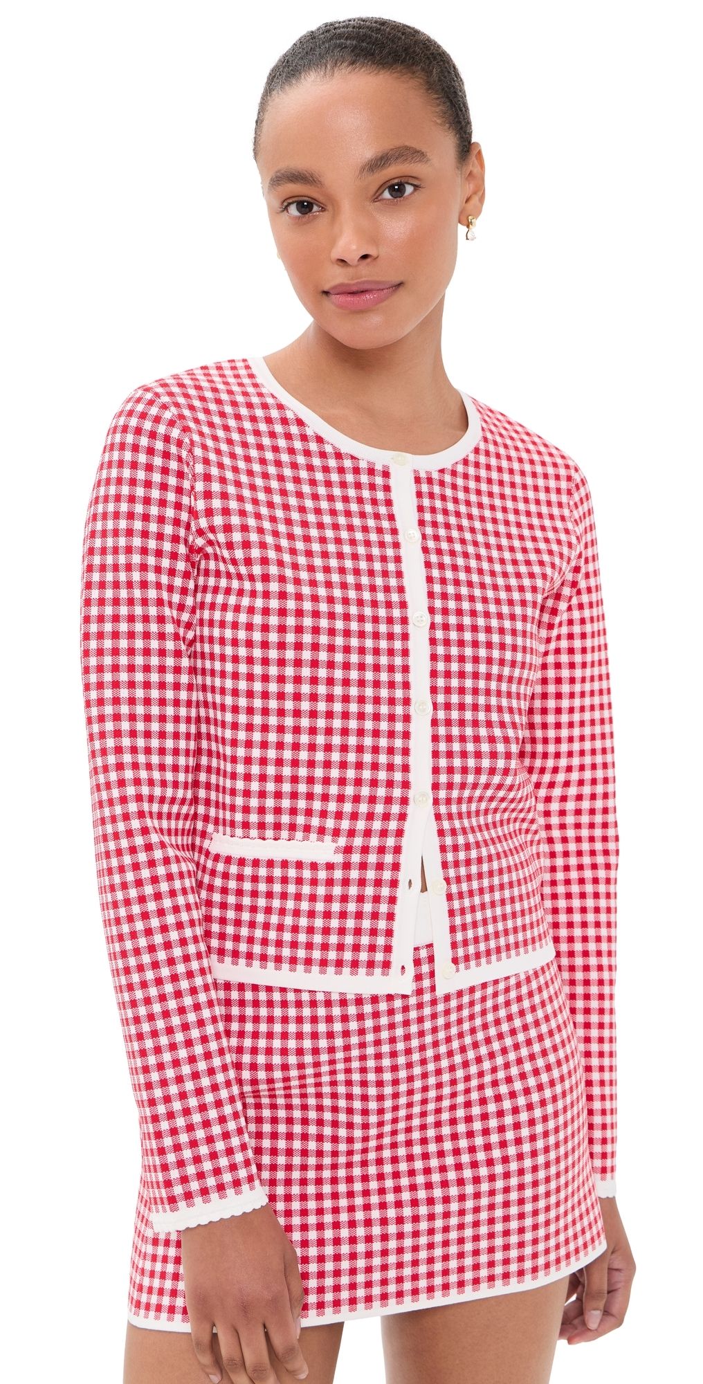 POSSE Micah Cardigan Red Gingham XS