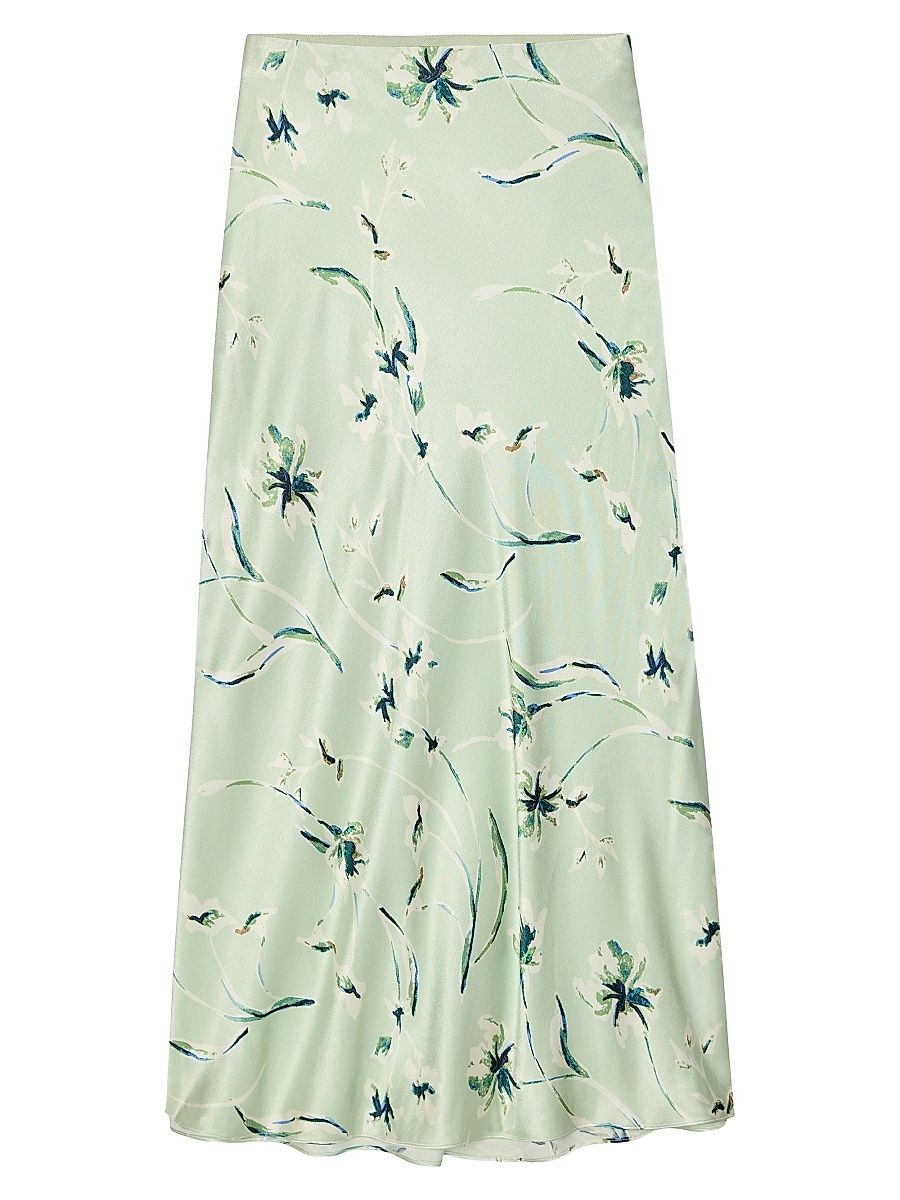 Women's Anya Floral Midi-Skirt - Mint Linnea - Size XL