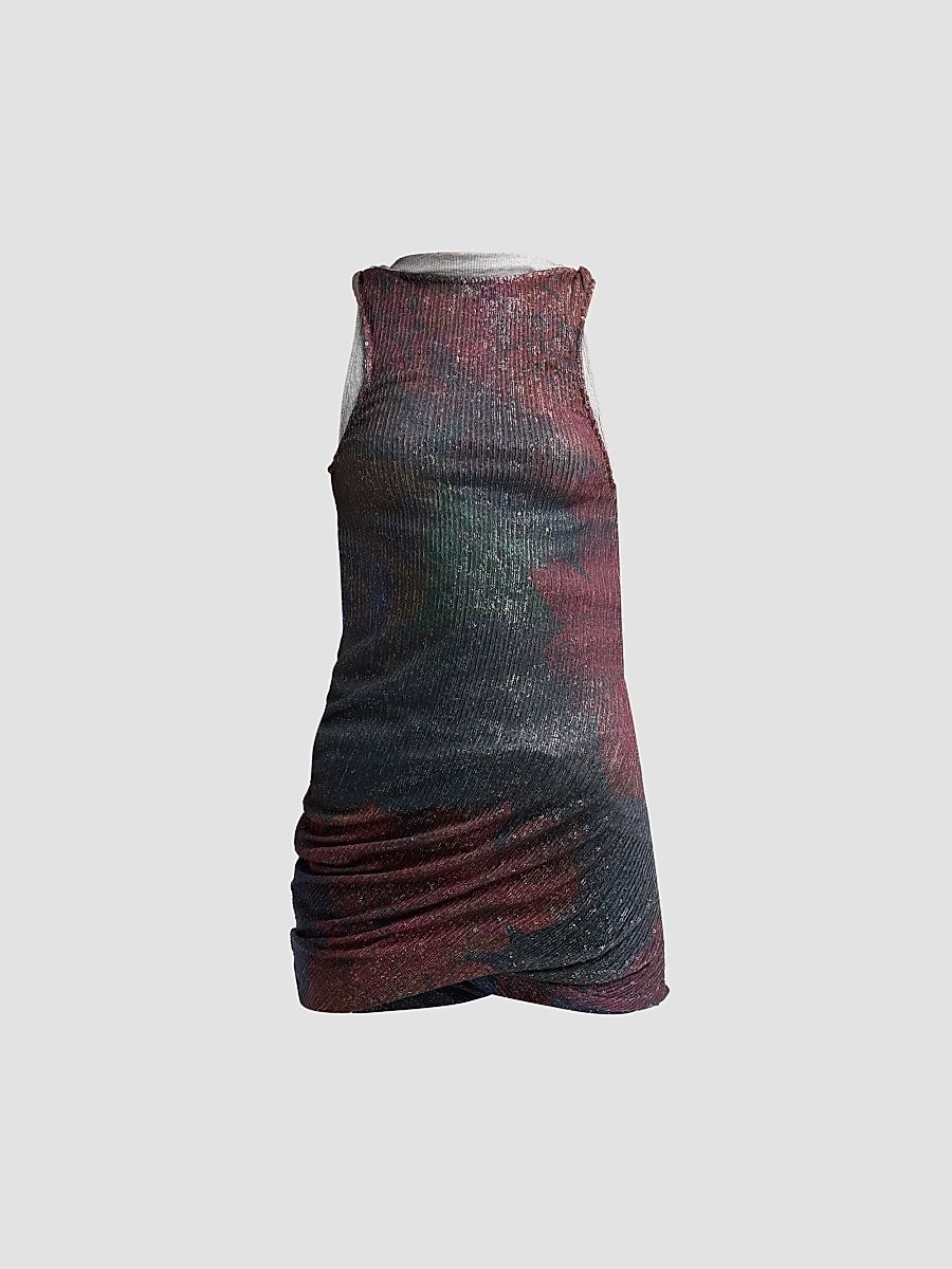 Women's Sequins Draped Top - Blue Burgundy - Size 4