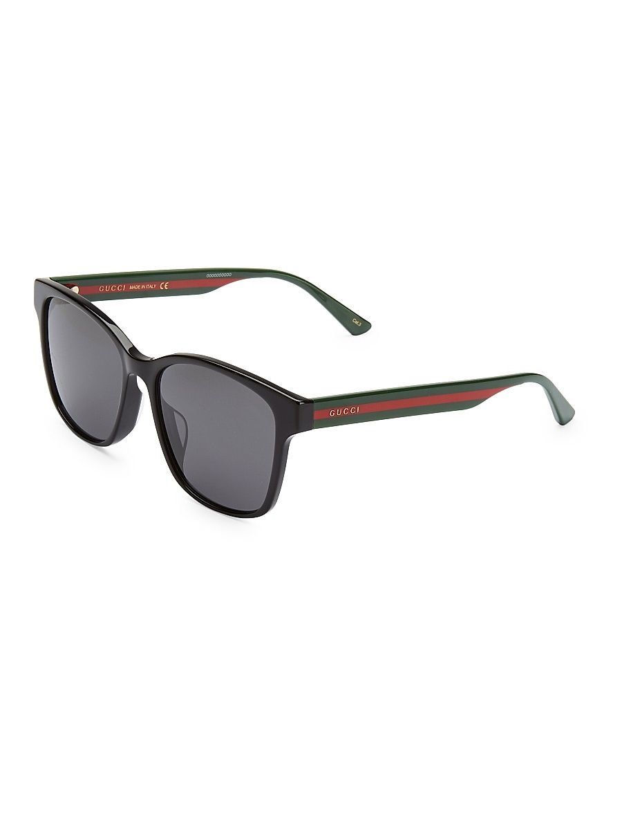 Men's 56MM Unisex Acetate Sunglasses - Black