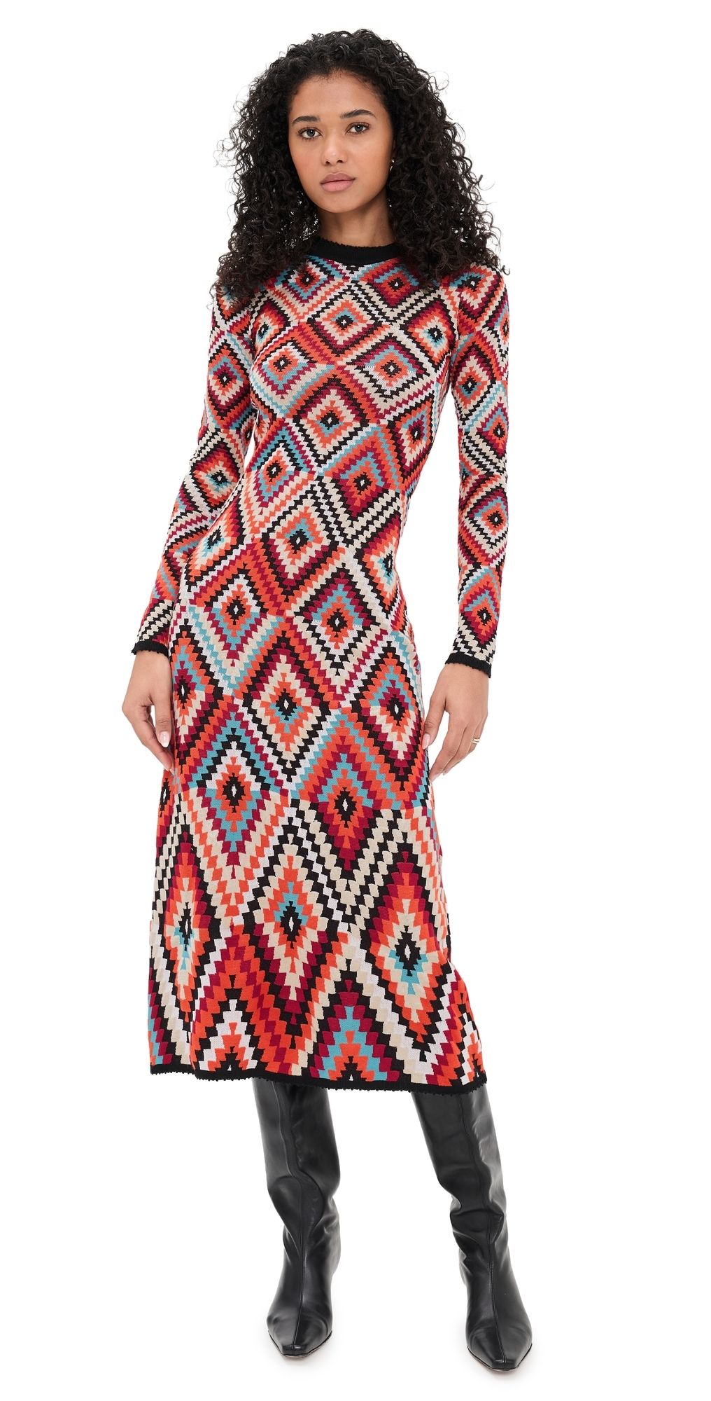 FARM Rio Pretti Knit Midi Dress Pretti Multicolor XL