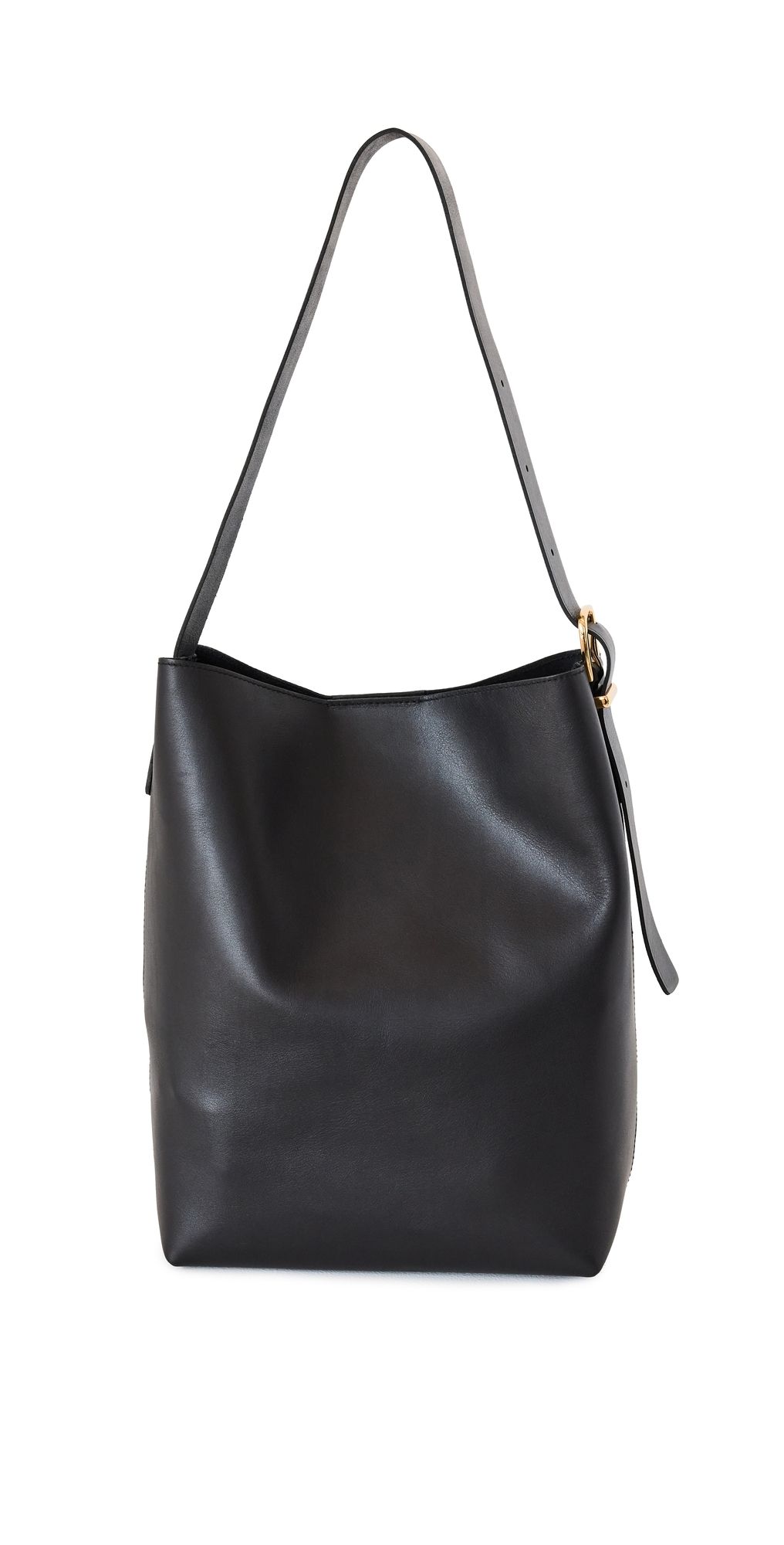 Madewell The Essential Bucket Tote in Leather True Black One Size