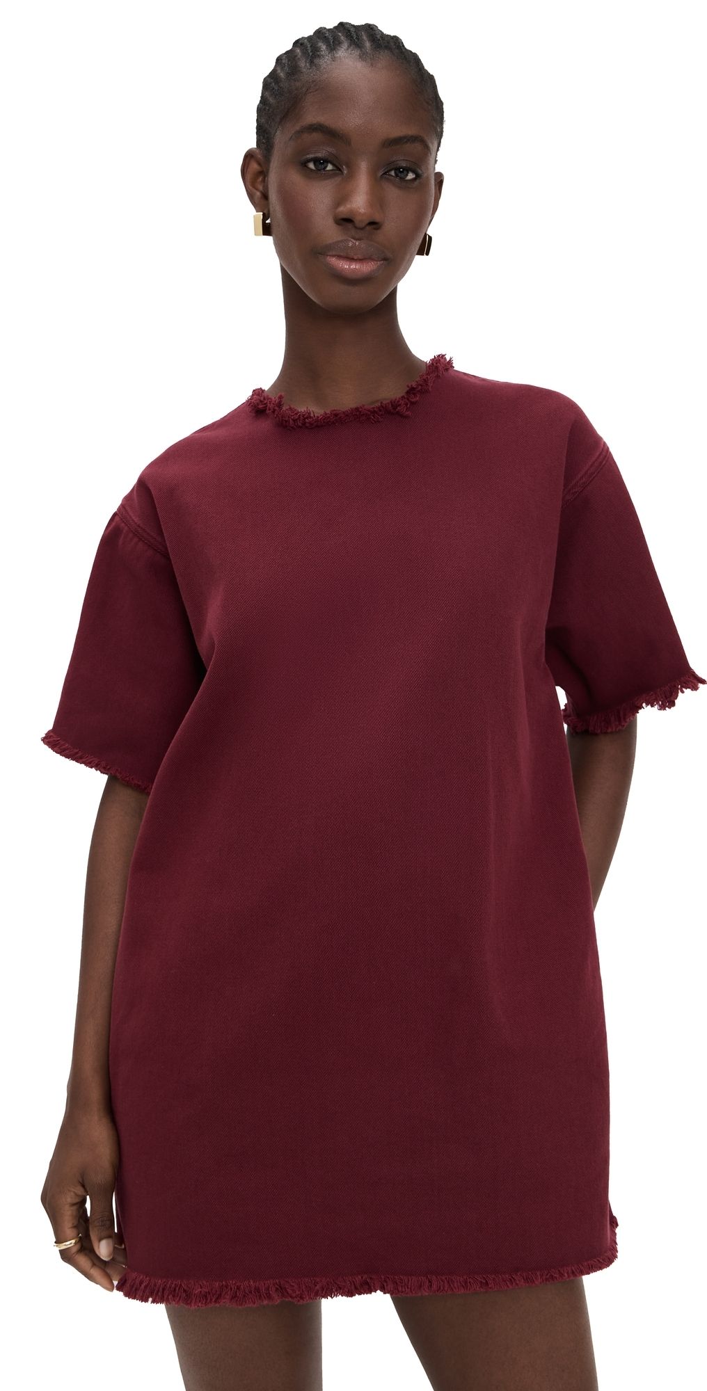Marques'Almeida Drill Tee Dress Burgundy 10