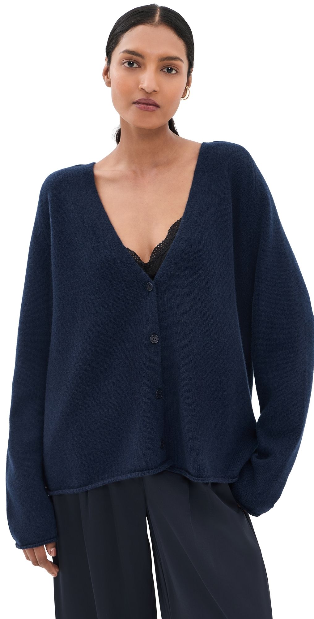 Sablyn Samson Relaxed Saddle Raglan Cardigan Midnight Navy L