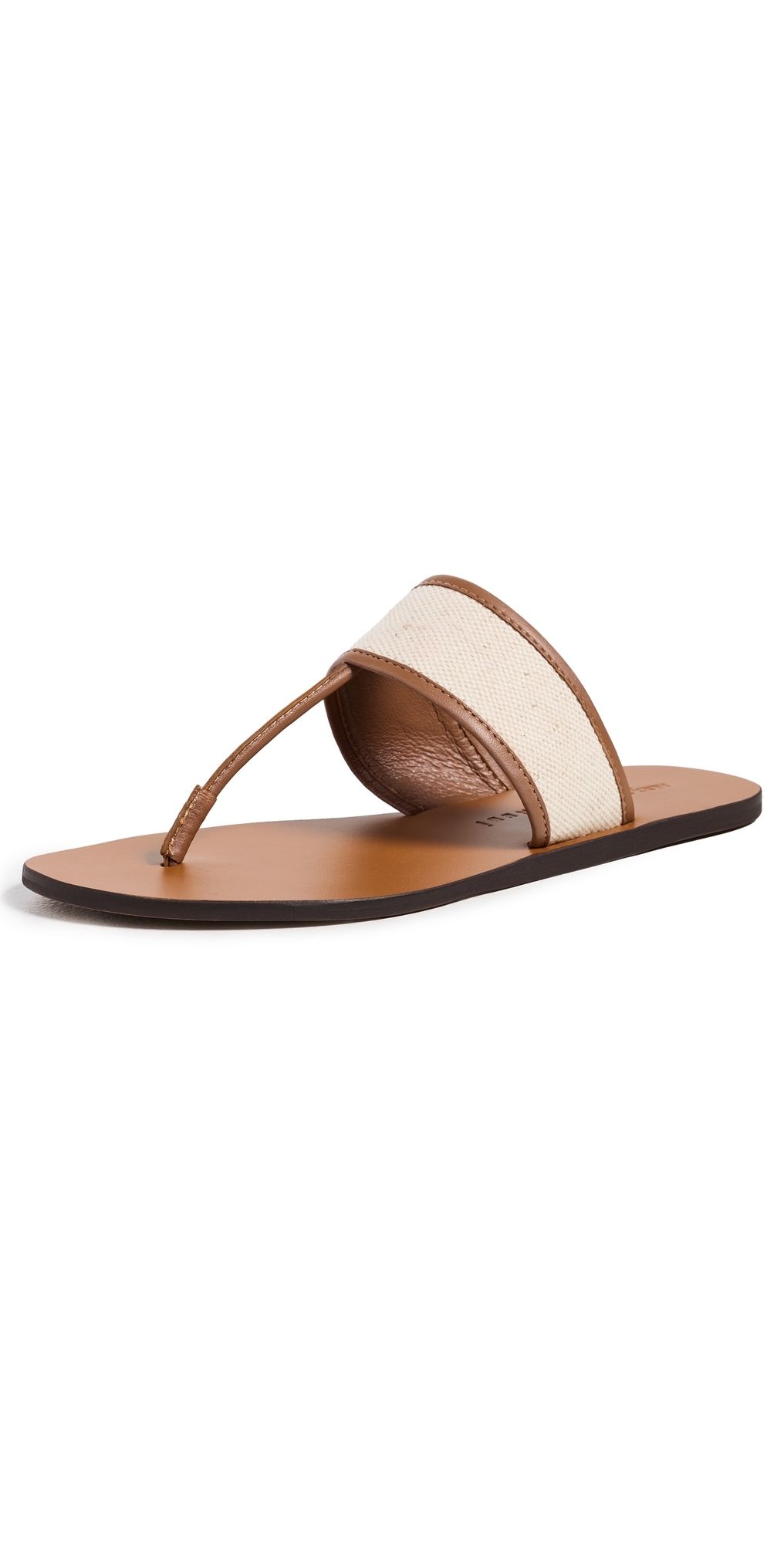 Manebi Thong Leather Sandals Tan/Natural 36