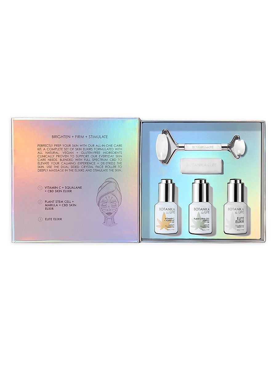 Women's Beauty 4-Piece Skin Elixir & Crystal Face Roller Set