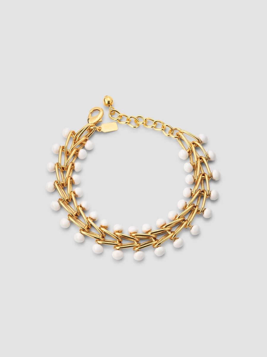 Kenneth Jay Lane Women's 18K-Gold-Plated & Enamel Chain Bracelet - White Gold
