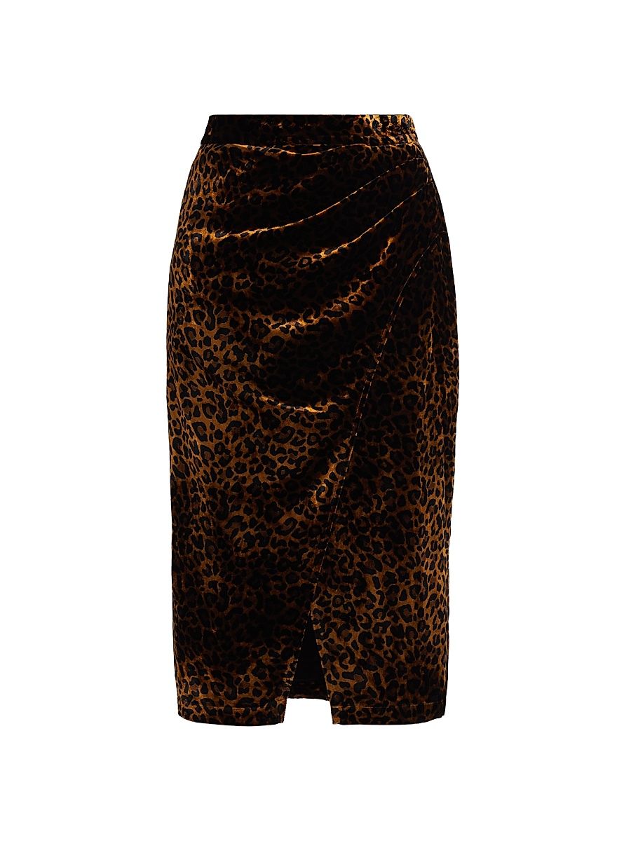 Women's Heritage Fiora Leopard Midi-Skirt - Rich Leopard - Size 16