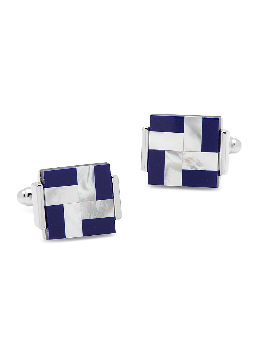 Men's Ox & Bull Trading Co. Crossed Pearl Cufflinks - Blue