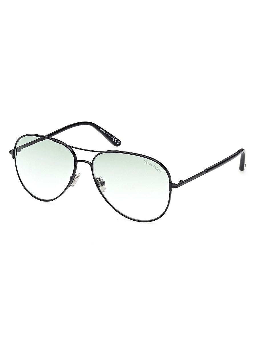 Women's Clark 59MM Aviator Sunglasses - Black Green