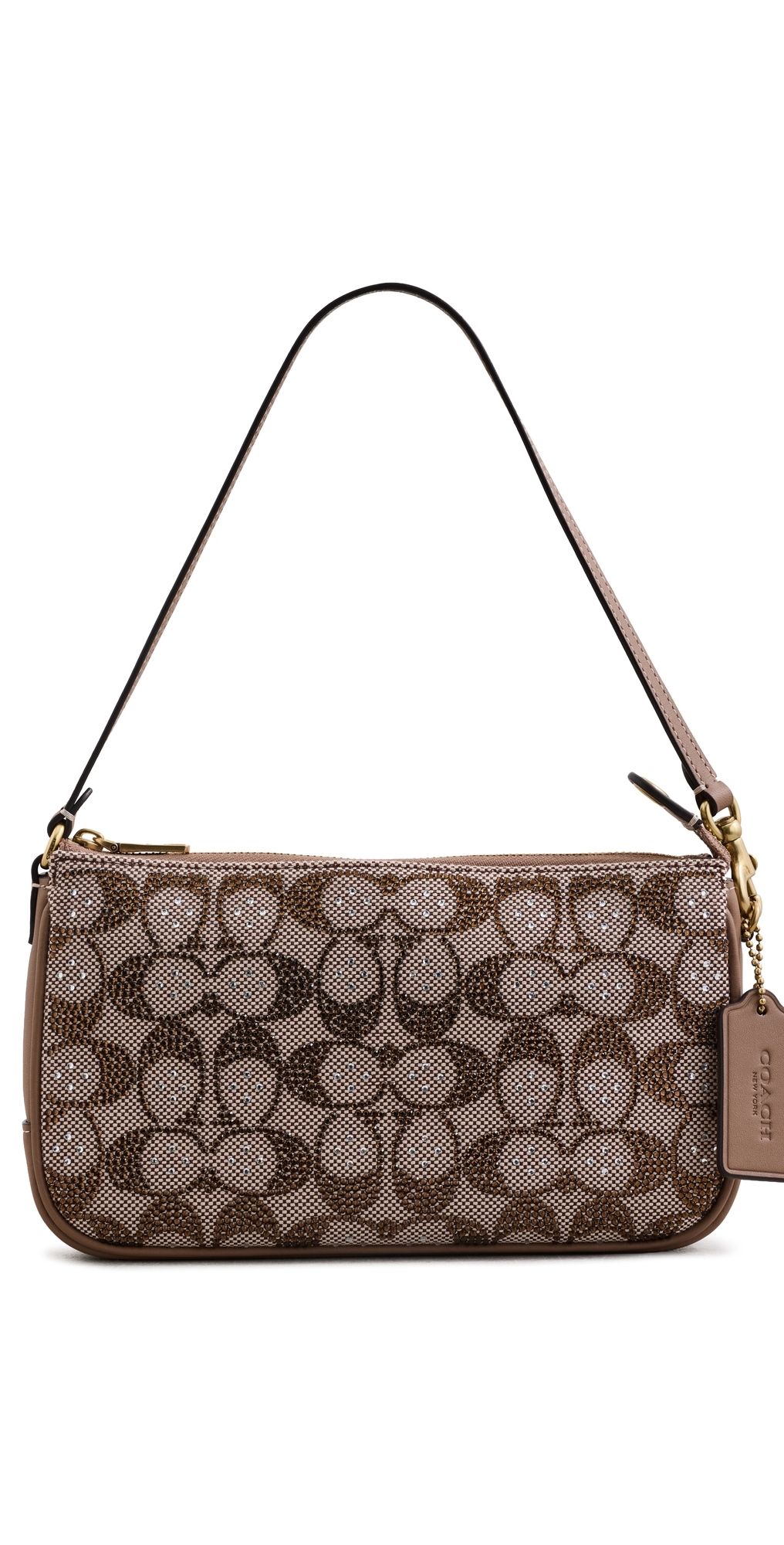 Coach Crystal Signature Jacquard Plaza Bag Mushroom One Size