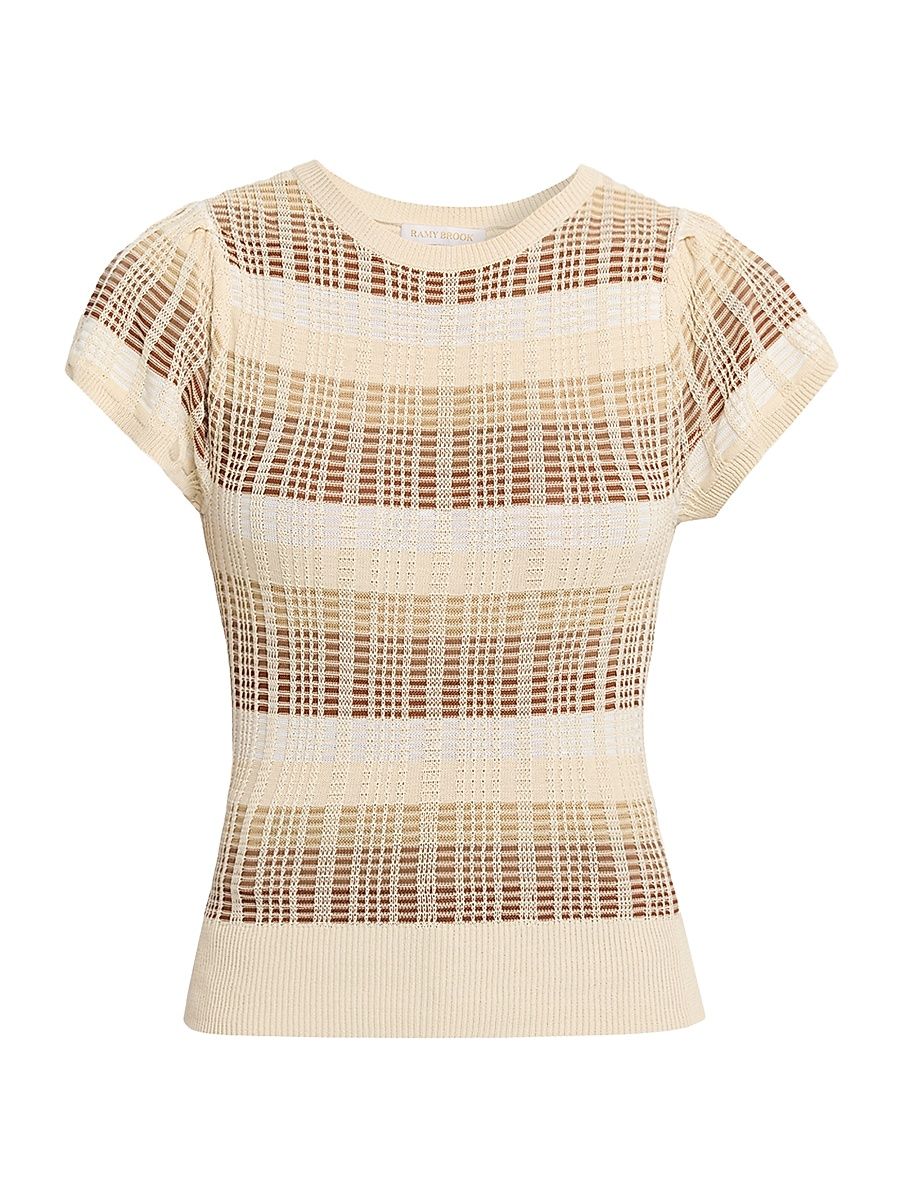 Women's Rebecca Striped Knit Top - Neutral Pattern - Size Small