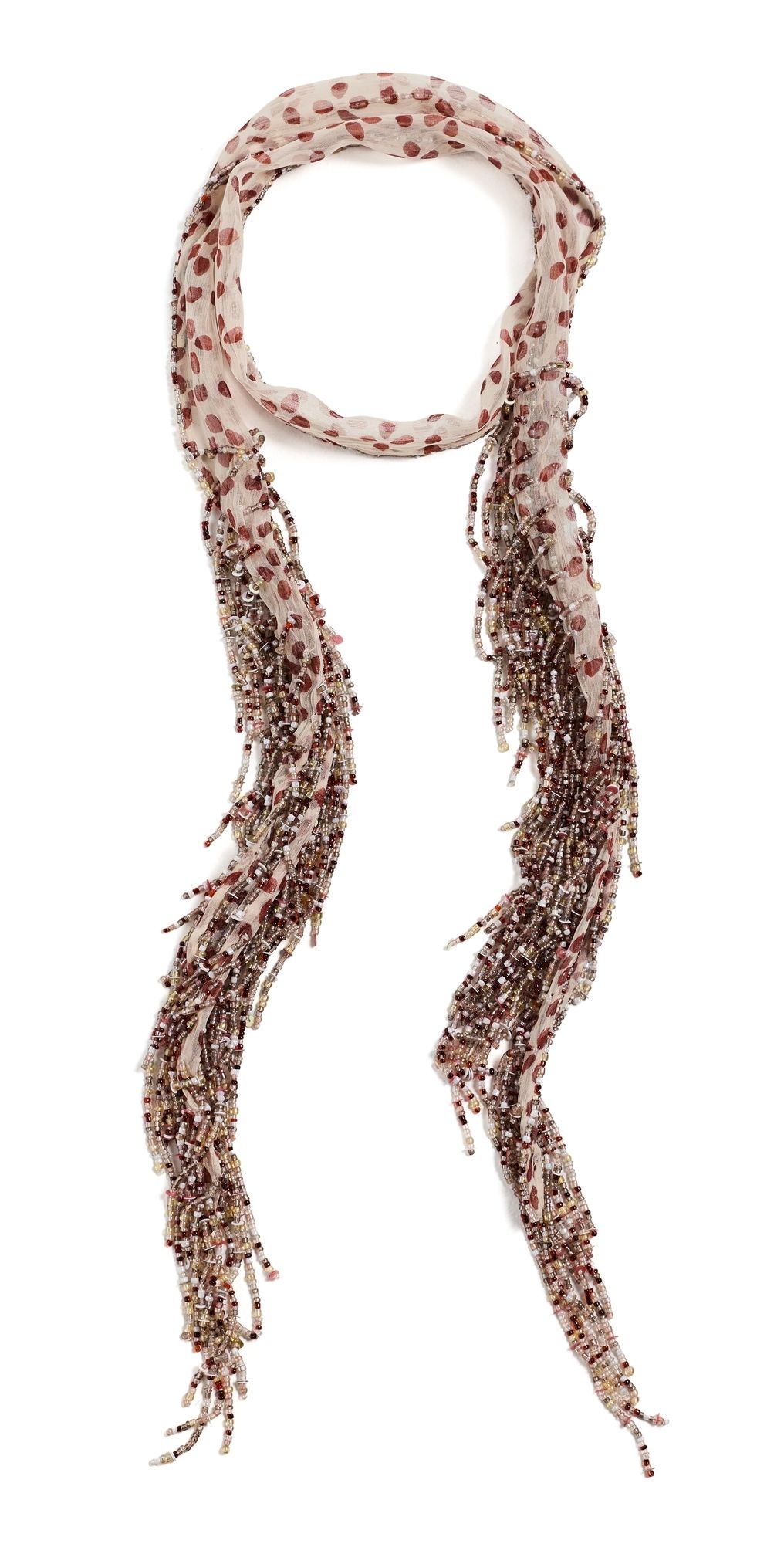 Chan Luu Beaded Skinny Scarf Pink Sand One Size
