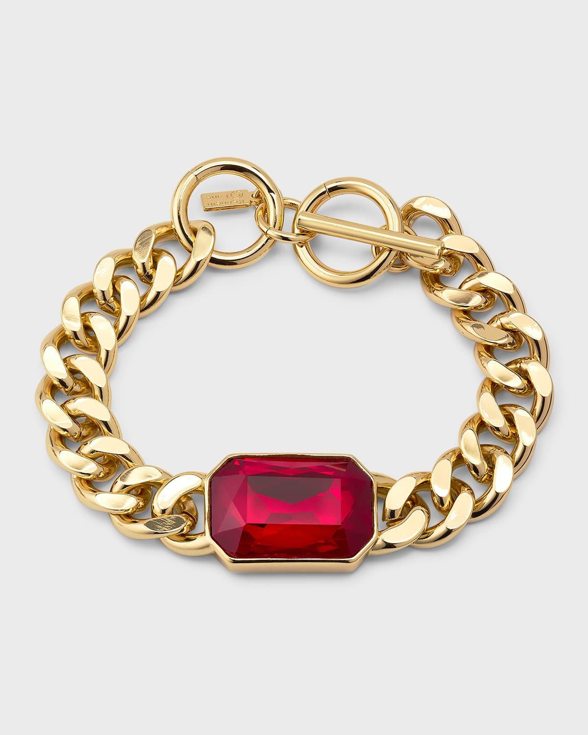Rectangle Stone Golden Chain Toggle Bracelet