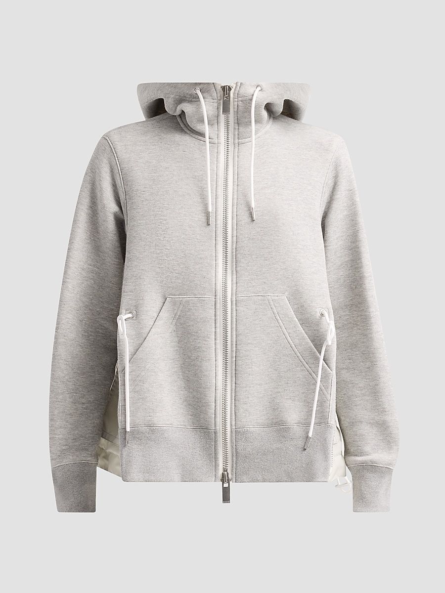 Women's Sponge Sweat Nylon Twill Hoodie - Gray - Size XL