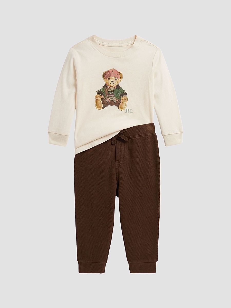Baby Boy's 2-Piece T-Shirt & Joggers Set - Estate Cream - Size 12 Months