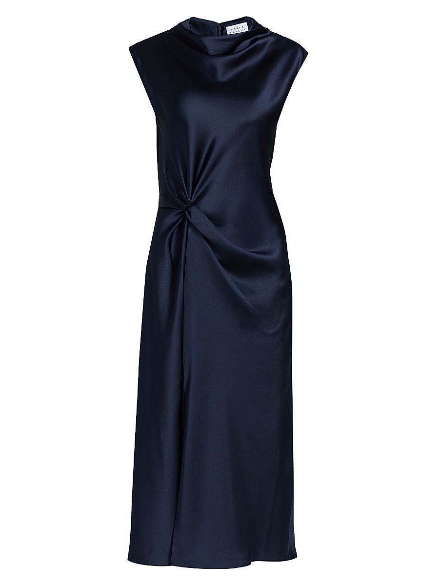 Women's Robinella Satin A-Line Midi-Dress - Anthracite - Size 14