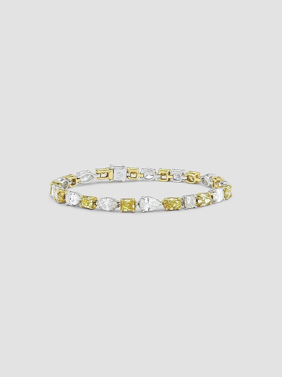 Saks Fifth Avenue High Jewelry Women's Two-Tone 18K Gold & 14.46 TCW Diamond Bracelet - White Yellow