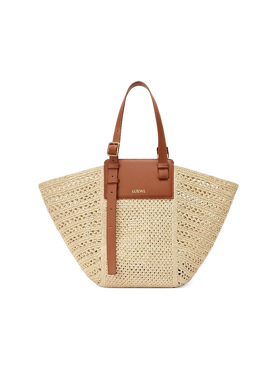 Women's LOEWE x Paula's Ibiza Hammock Raffia Cabas Tote Bag - Natural Tan
