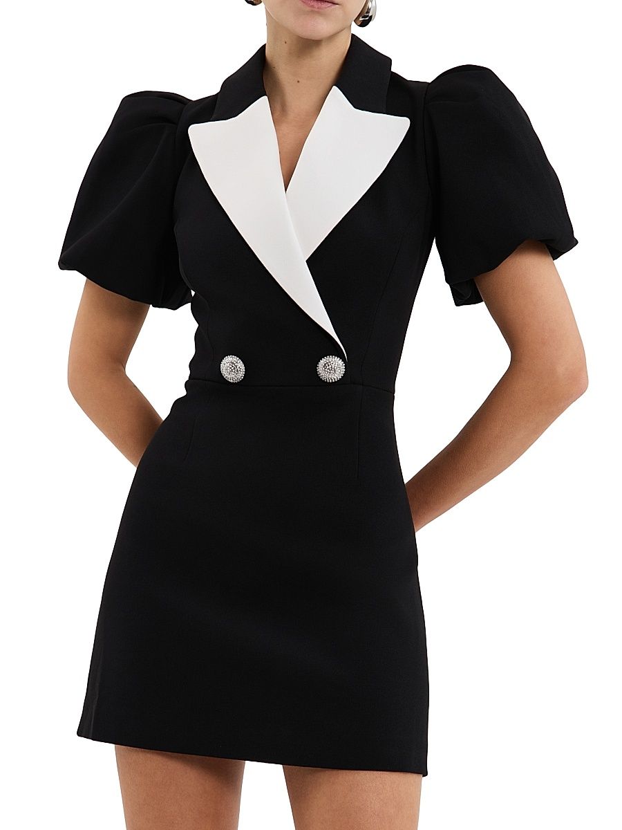 Women's Emma Embellished Blazer Minidress - Black - Size 10