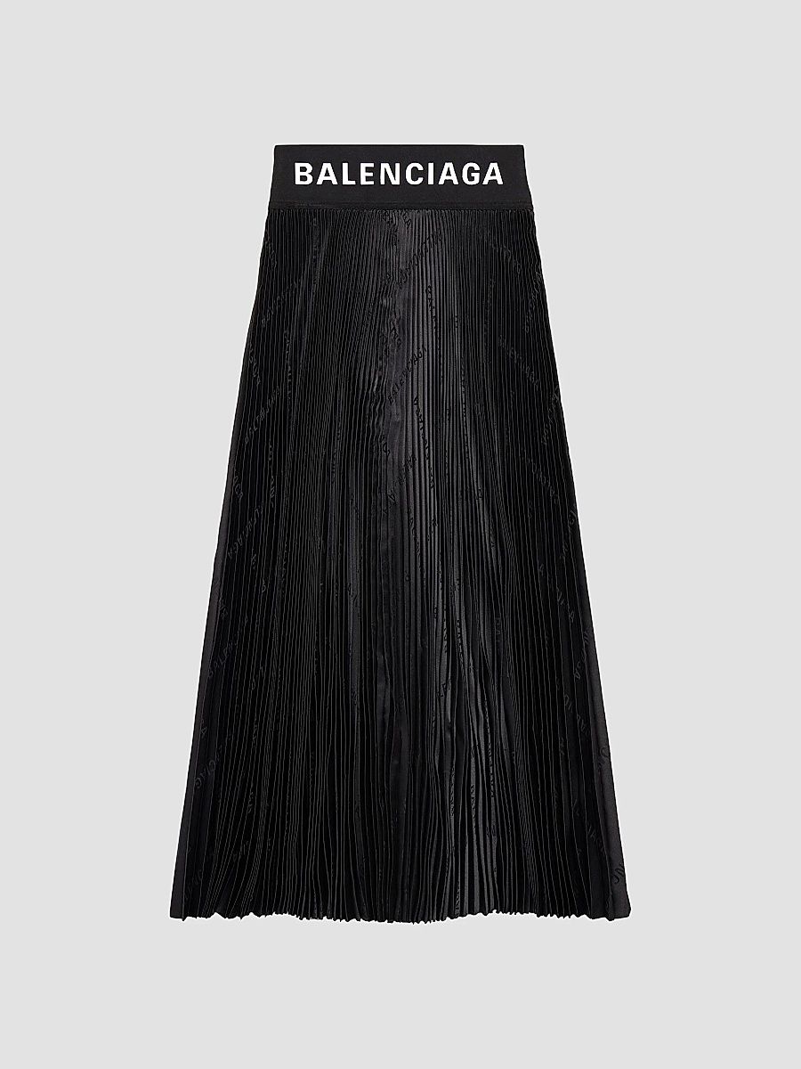 Balenciaga Women's Diagonal Allover Pleated Skirt - Black - Size 4