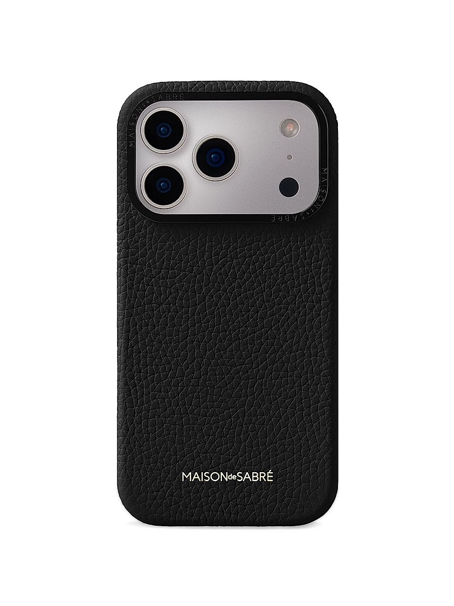 Leather Phone Case (iPhone 17 Pro) - Black Caviar