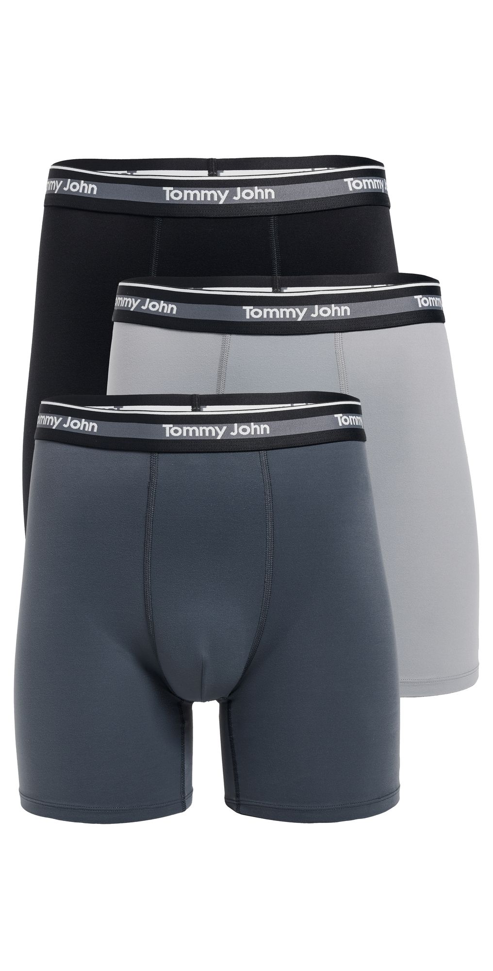 Tommy John Comfort Micro 6 Boxer Briefs 3 Pack Black/Turbulence/Monument L