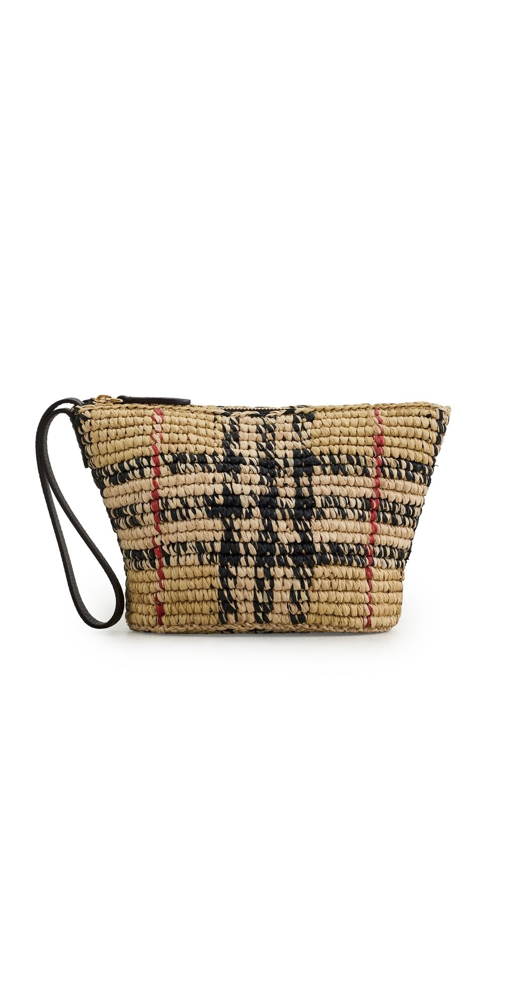 Burberry Margate Small Raffia Pouch Sand One Size