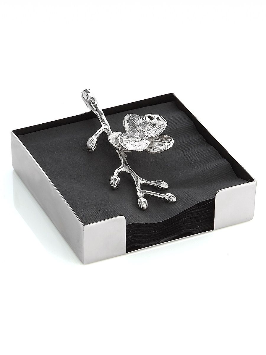 White Orchid Cocktail Napkin Holder