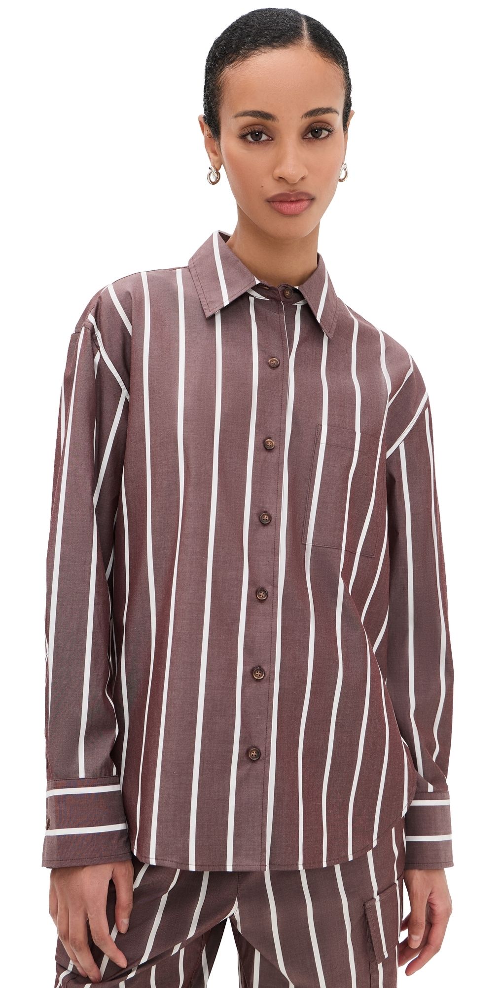 rag & bone Connie Stripe Button Down Shirt Rswst L