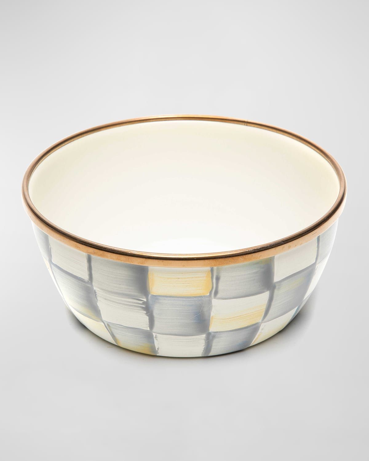 4.5" Sterling Check Enamel Pinch Bowl