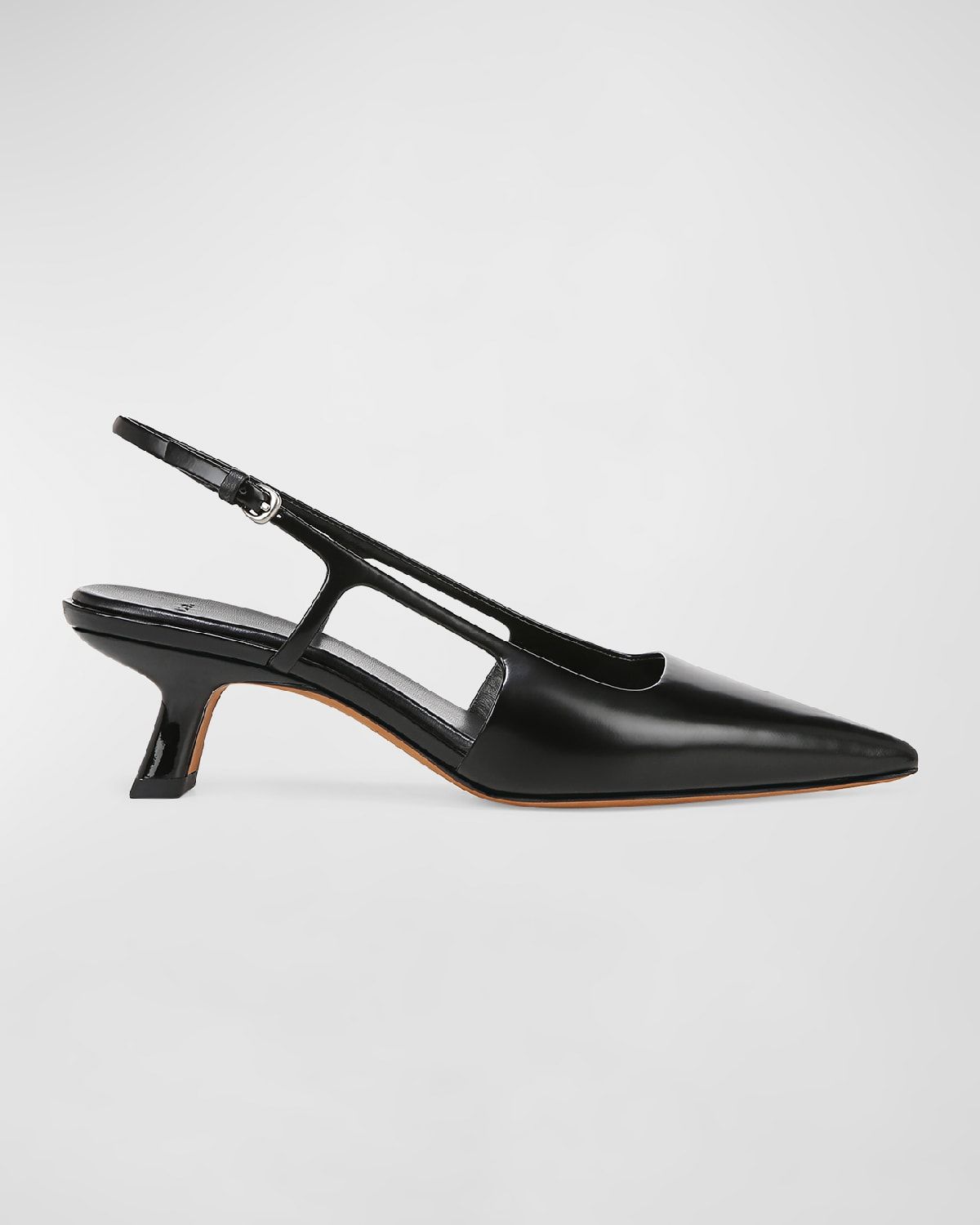 Bianca Leather Kitten Slingback Pumps